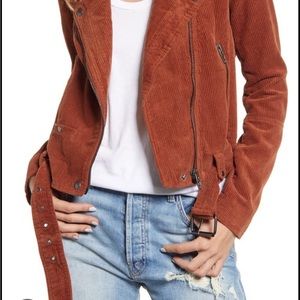 Blank NYC Corduroy Moto Jacket Size Medium Pumpkin-Spice